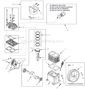 Page A Diagram and Parts List for VT480400 2006 Campbell Hausfeld Compressor